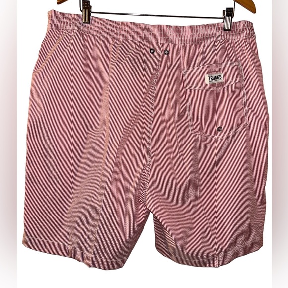 Trunks Surf & Swim Co Sz XXL Red/White Trunks; Seersucker type Fabric - Picture 2 of 10